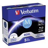 1x5 Verbatim M-Disc BD-R Blu-Ray 100GB 4x Speed inkjet print. JC #1