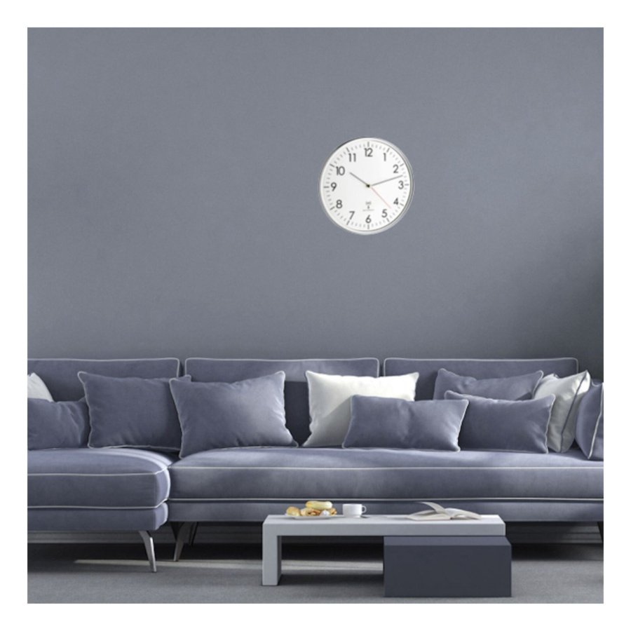 TFA 60.3514 white/silver Analogue RC Clock #2