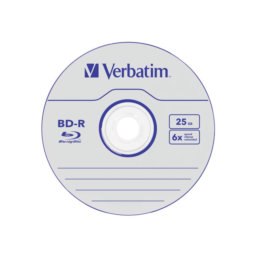 1x25 Verbatim BD-R Blu-Ray 25GB 6x Speed Datalife No-ID Cakebox #3