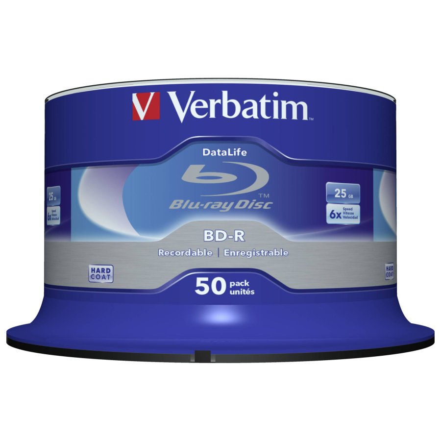 1x50 Verbatim BD-R Blu-Ray 25GB 6x Speed Datalife No-ID Cakebox #2