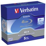 1x5 Verbatim BD-R Blu-Ray 25GB 6x Speed Datalife No-ID Jewel #1