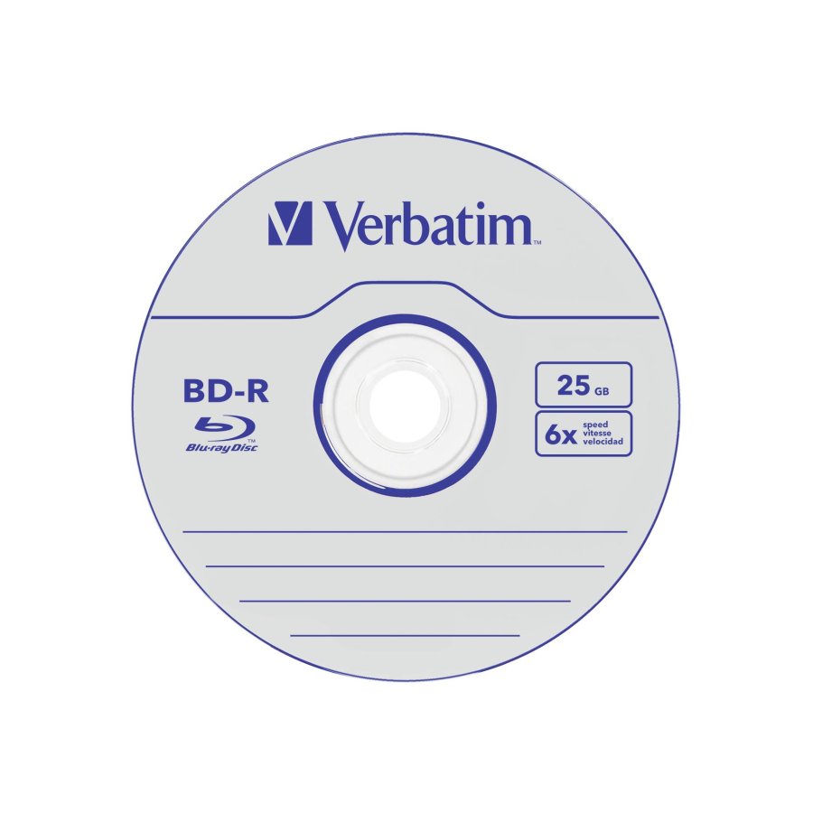 1x5 Verbatim BD-R Blu-Ray 25GB 6x Speed Datalife No-ID Jewel #3