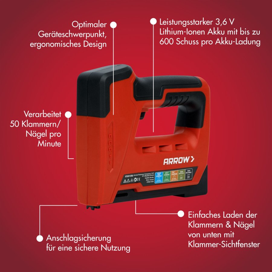 Arrow ET501C Cordless Electric Multi-Tacker #4