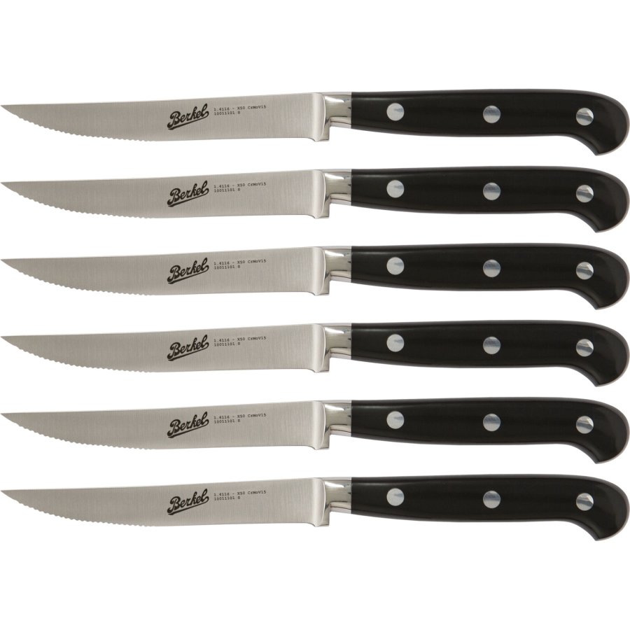 Berkel Adhoc Glossy Black Steak Set 6-pcs. serrated #1