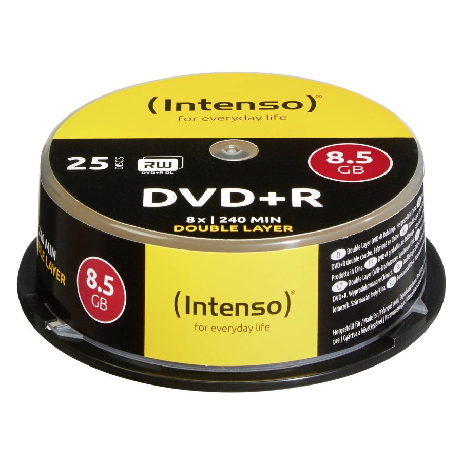 1x25 Intenso DVD+R 8,5GB 8x Speed, Double Layer Cakebox #1