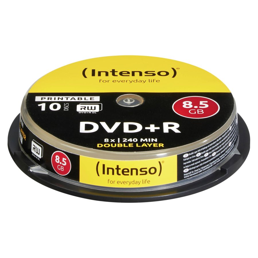 1x10 Intenso DVD+R 8,5GB 8x Speed, Double Layer printable #1