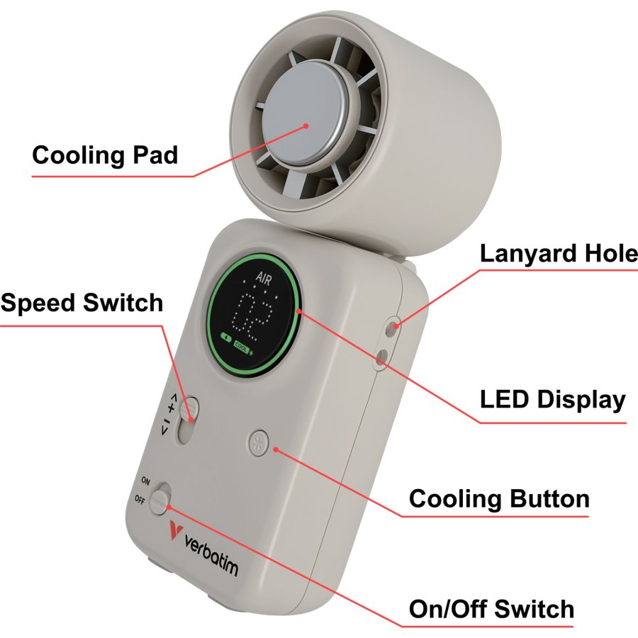 Verbatim Cool`n´Go Ice Touch Pro Handheld Fan white/silver  32346 #9