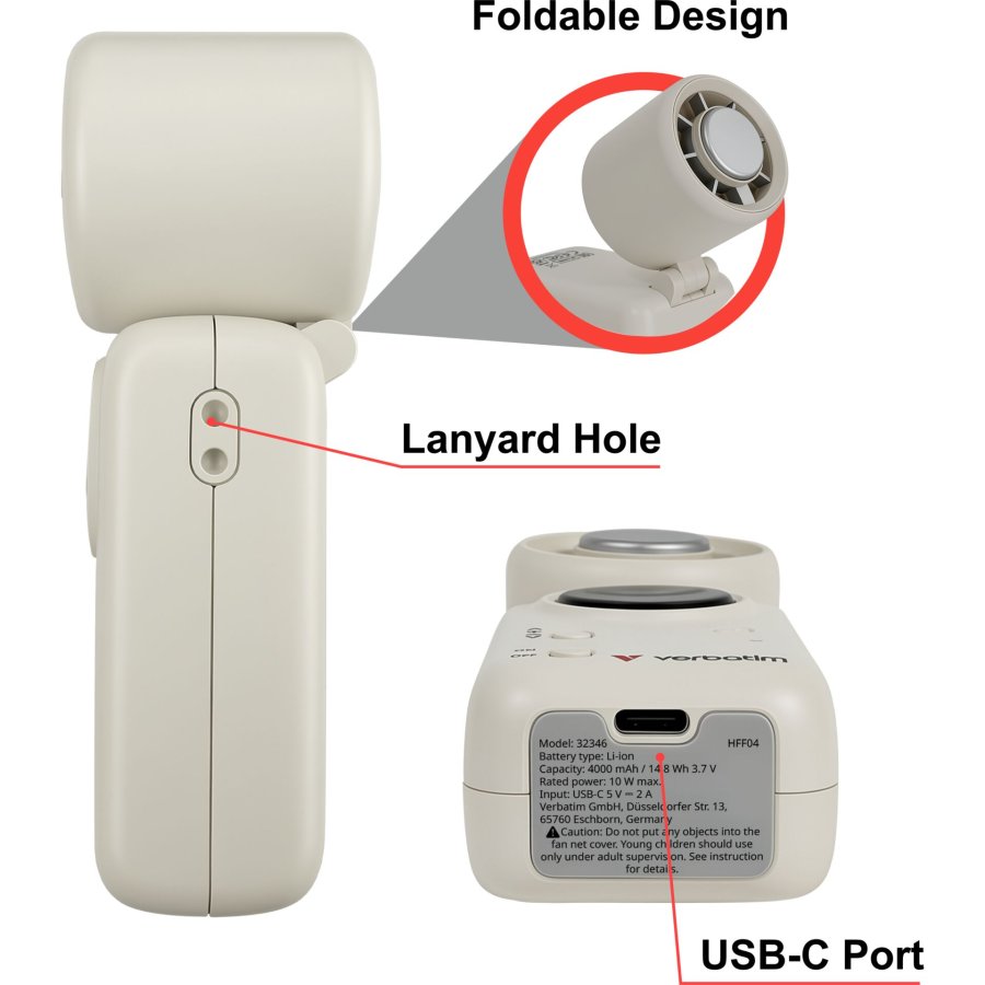 Verbatim Cool`n´Go Ice Touch Pro Handheld Fan white/silver  32346 #10