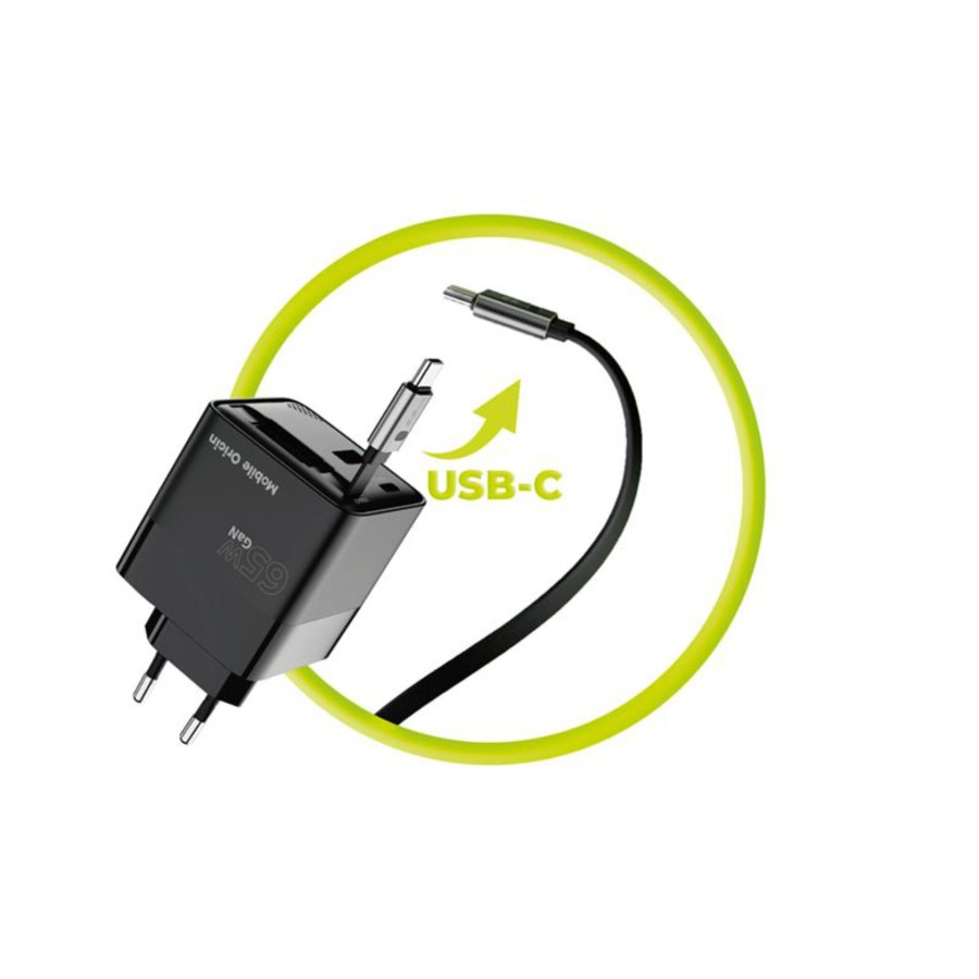 Mobile Origin 65W GaN Charger USB-C retra. cable + USB-A 75cm #6