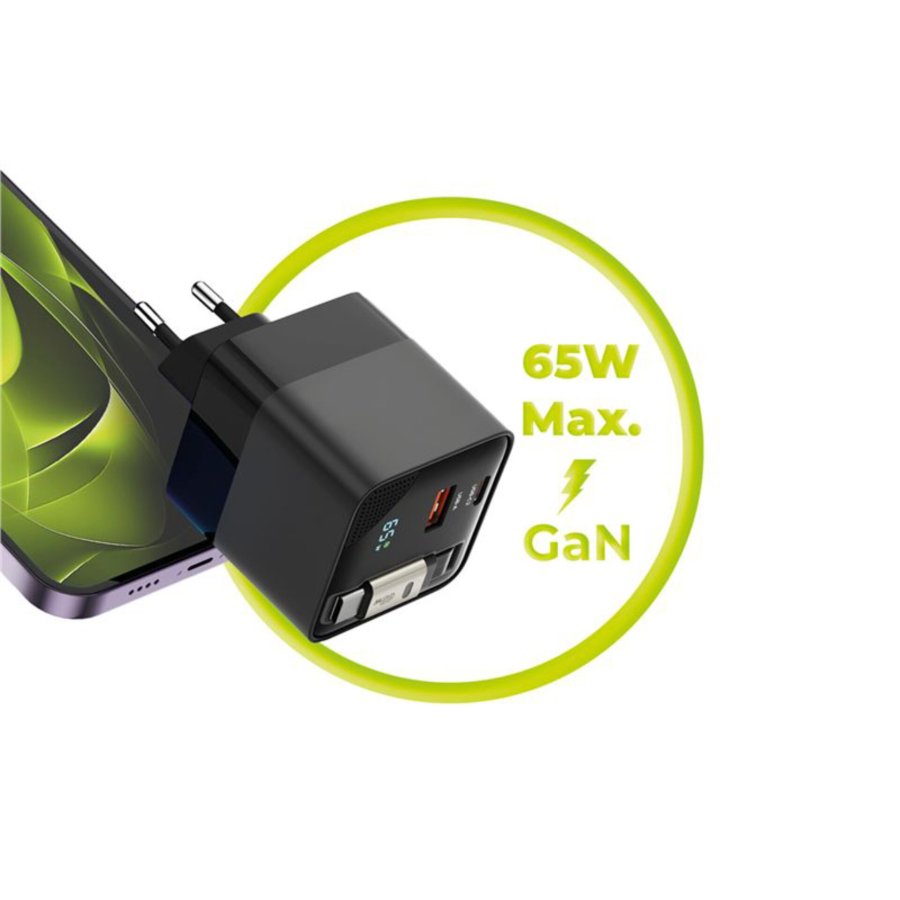 Mobile Origin 65W GaN Charger USB-C retra. cable + USB-A 75cm #7