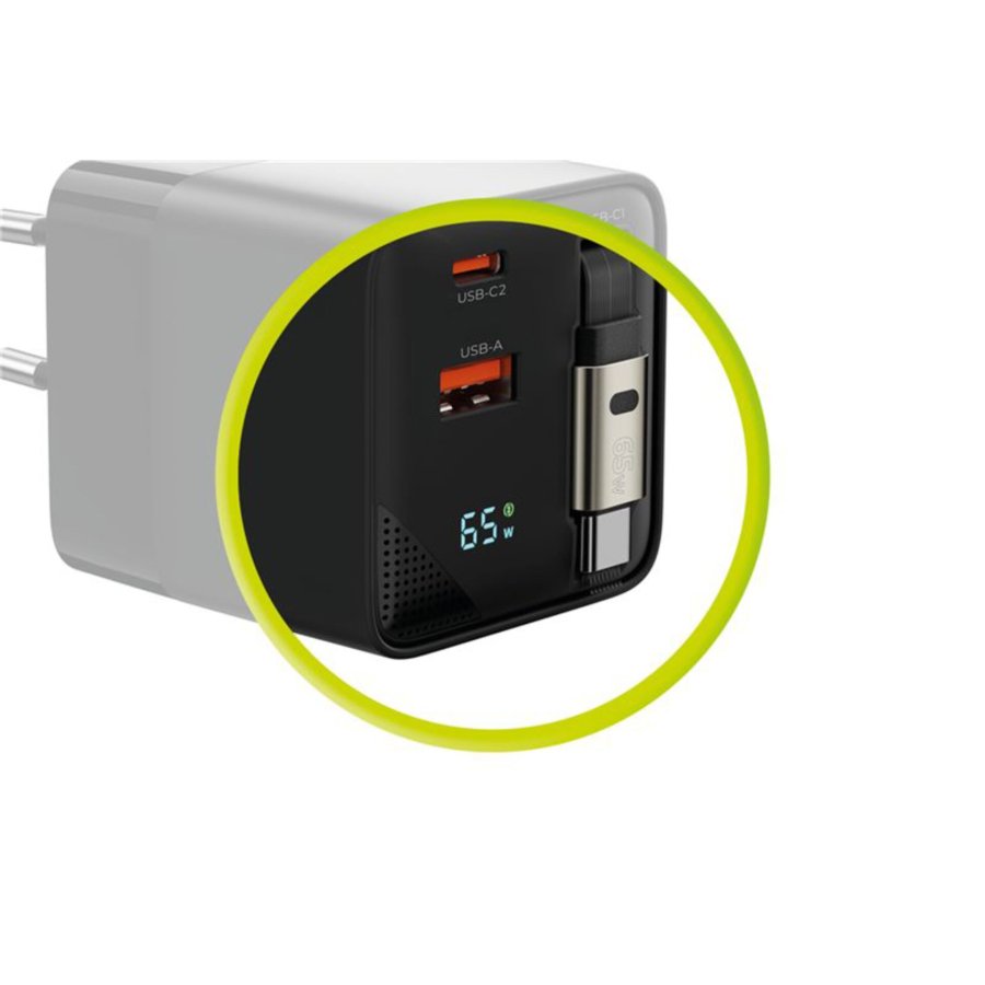 Mobile Origin 65W GaN Charger USB-C retra. cable + USB-A 75cm #9