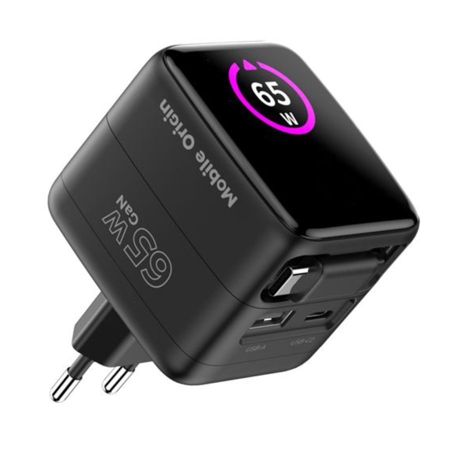 Mobile Origin 65W GaN Charger PW3 USB-C ret. cable 65cm+USB-A #3