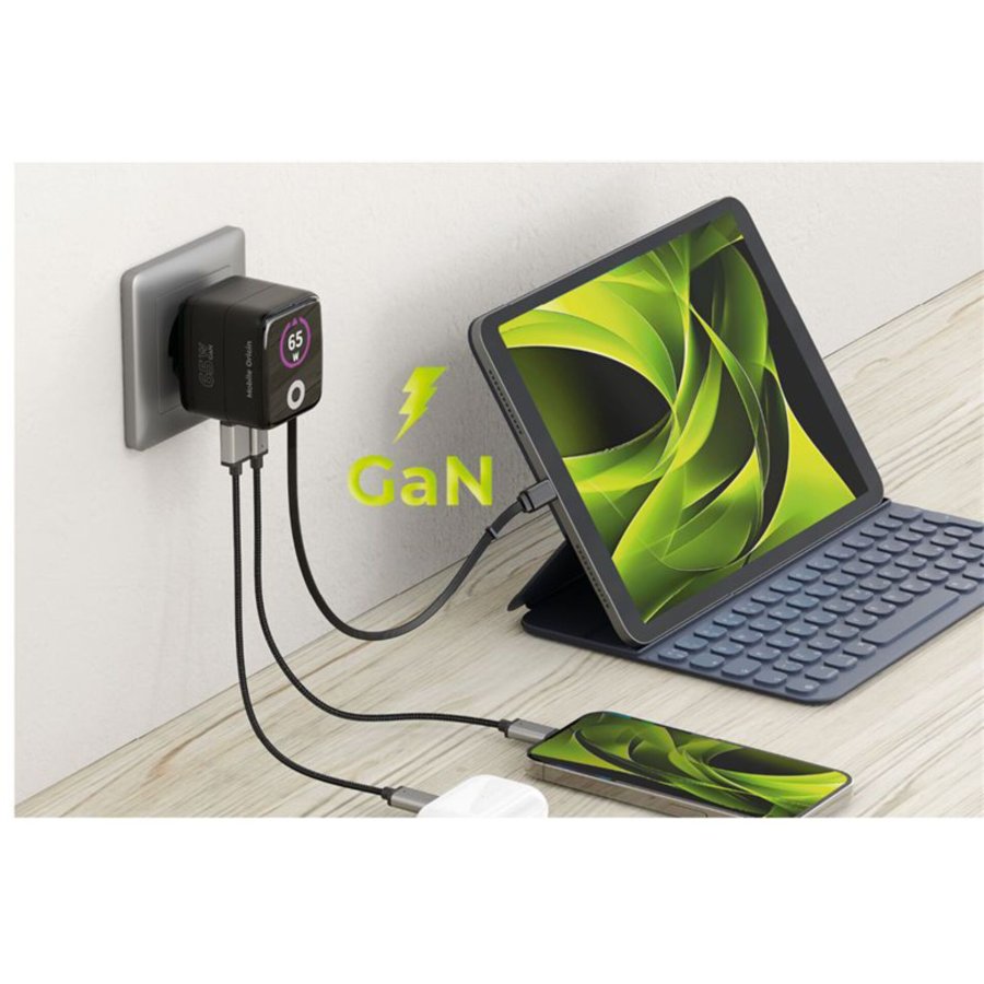 Mobile Origin 65W GaN Charger PW3 USB-C ret. cable 65cm+USB-A #6