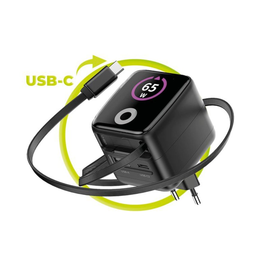 Mobile Origin 65W GaN Charger PW3 USB-C ret. cable 65cm+USB-A #11