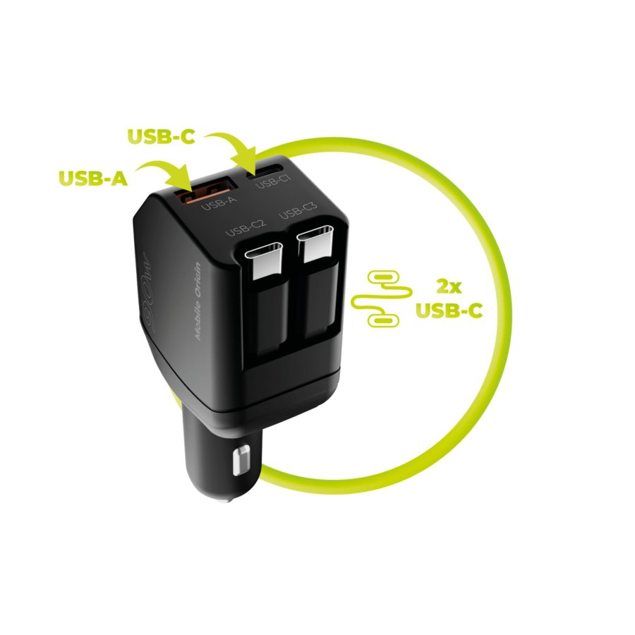 Mobile Origin 90W Car Charger CA22 USB-C+USB-A 2x cable 60cm #13