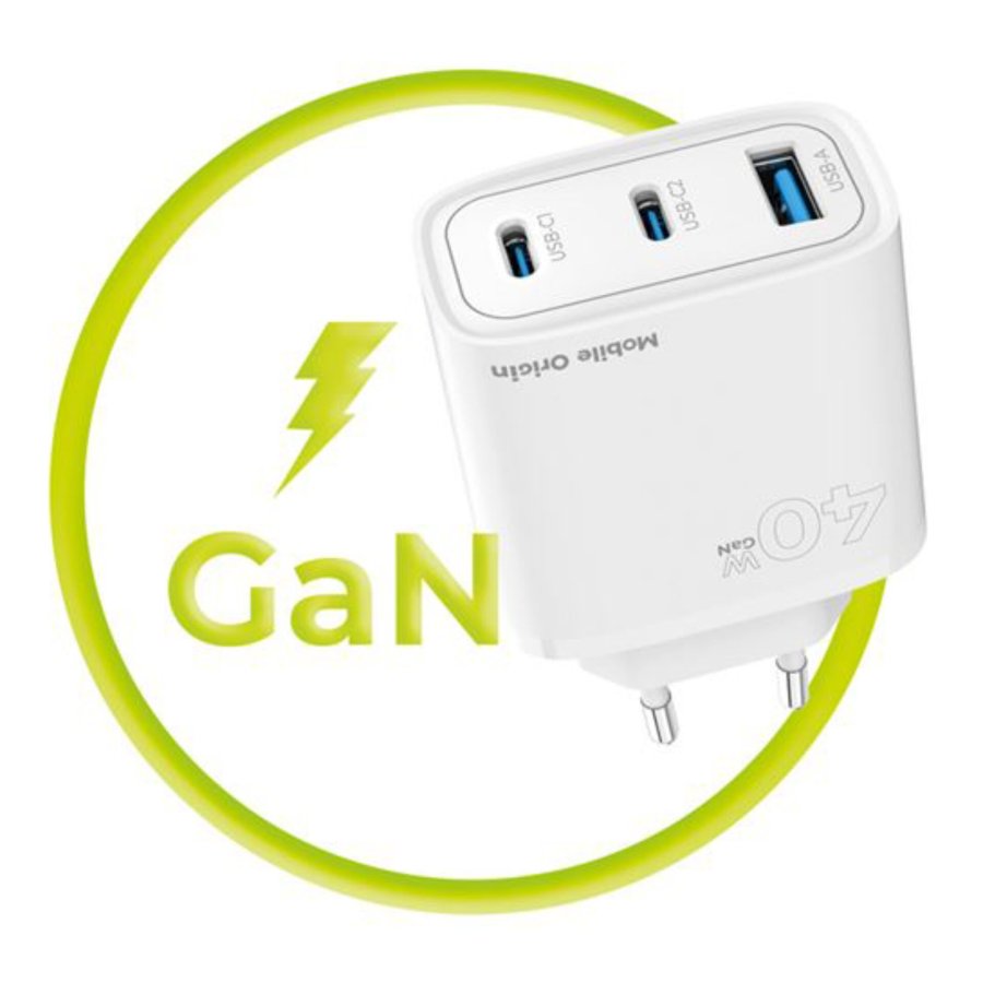 Mobile Origin 40W GaN Charger MO13 white 1x USB-A + 2x USB-C #7