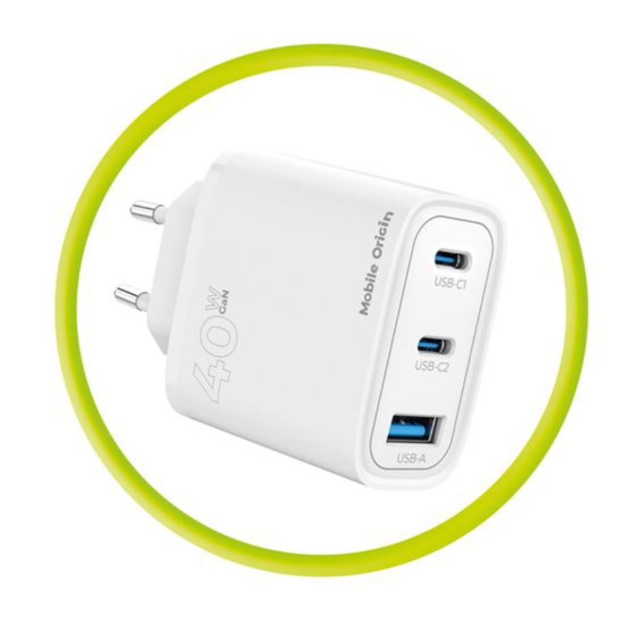 Mobile Origin 40W GaN Charger MO13 white 1x USB-A + 2x USB-C #10