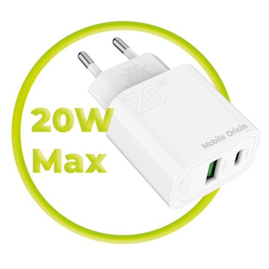 Mobile Origin PD20W Wall Charger MO12 white 1x USB-A + 1x USB-C #7