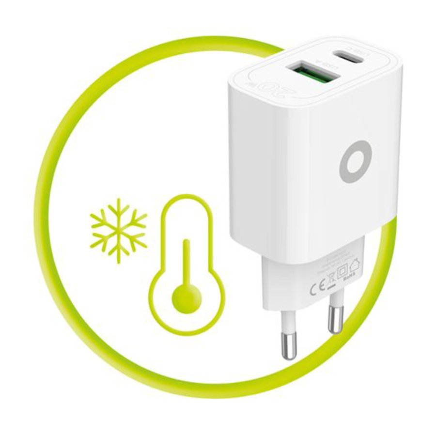 Mobile Origin PD20W Wall Charger MO12 white 1x USB-A + 1x USB-C #12