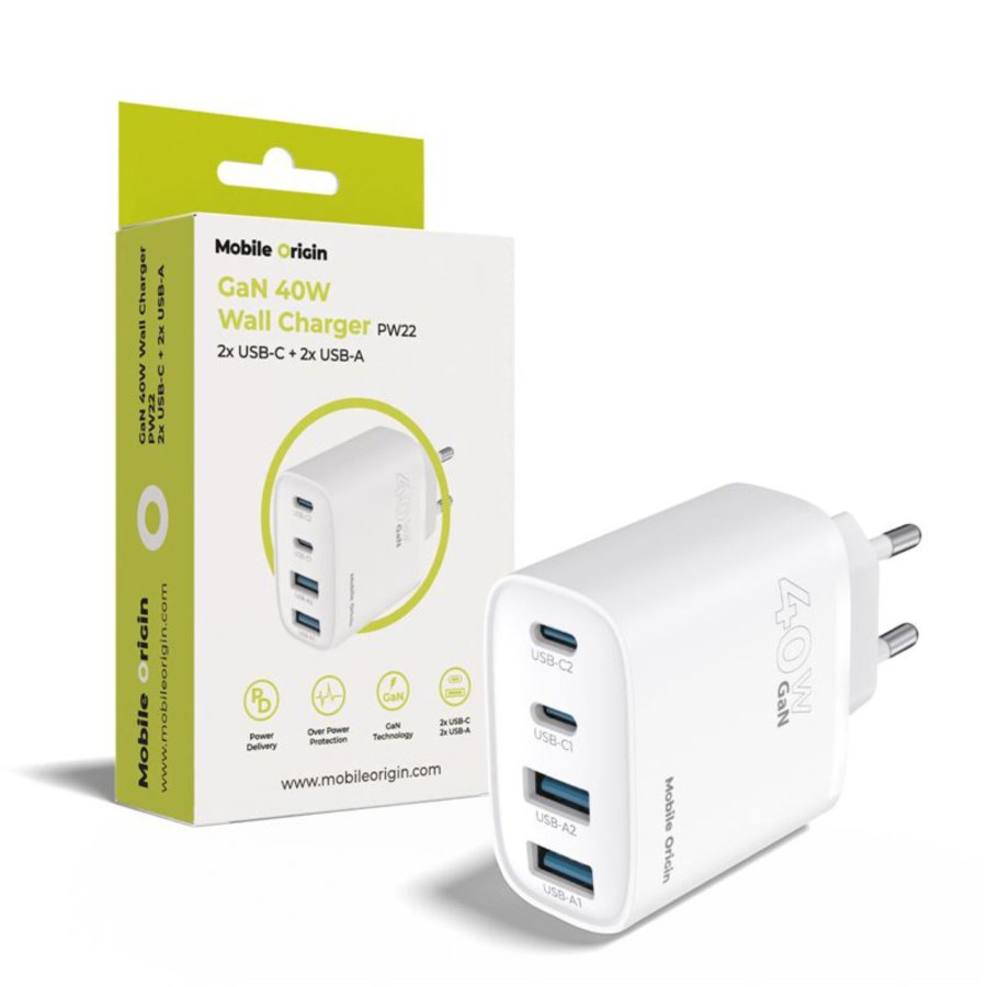 Mobile Origin 40W GaN Charger PW22 2x USB-C + 2x USB-A #1