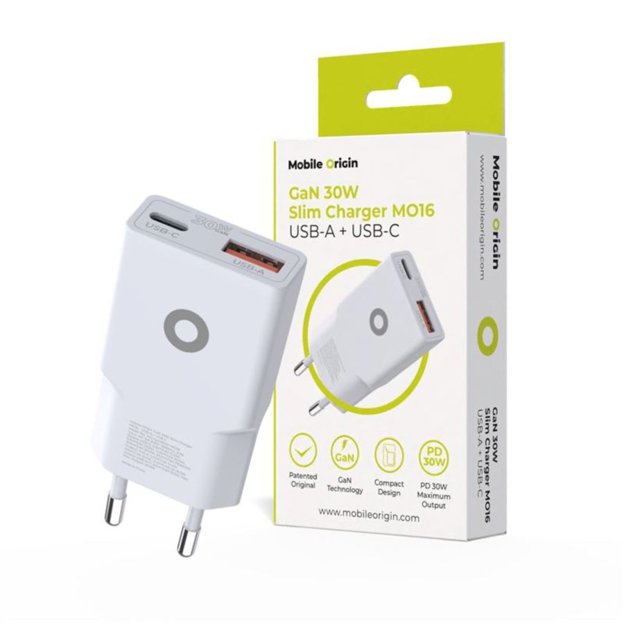 Mobile Origin 30W Slim Charger TÜV MO16 USB-A + USB-C #1
