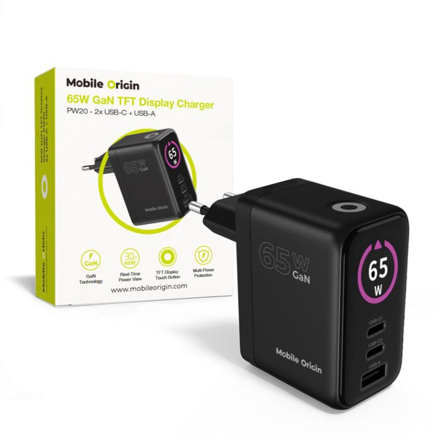 Mobile Origin 65W GaN Charger PW20 2x USB-C + USB-A #1