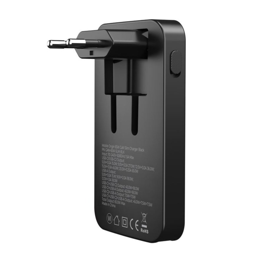 Mobile Origin 65W GaN Slim dual USB-C single USB-A black #3