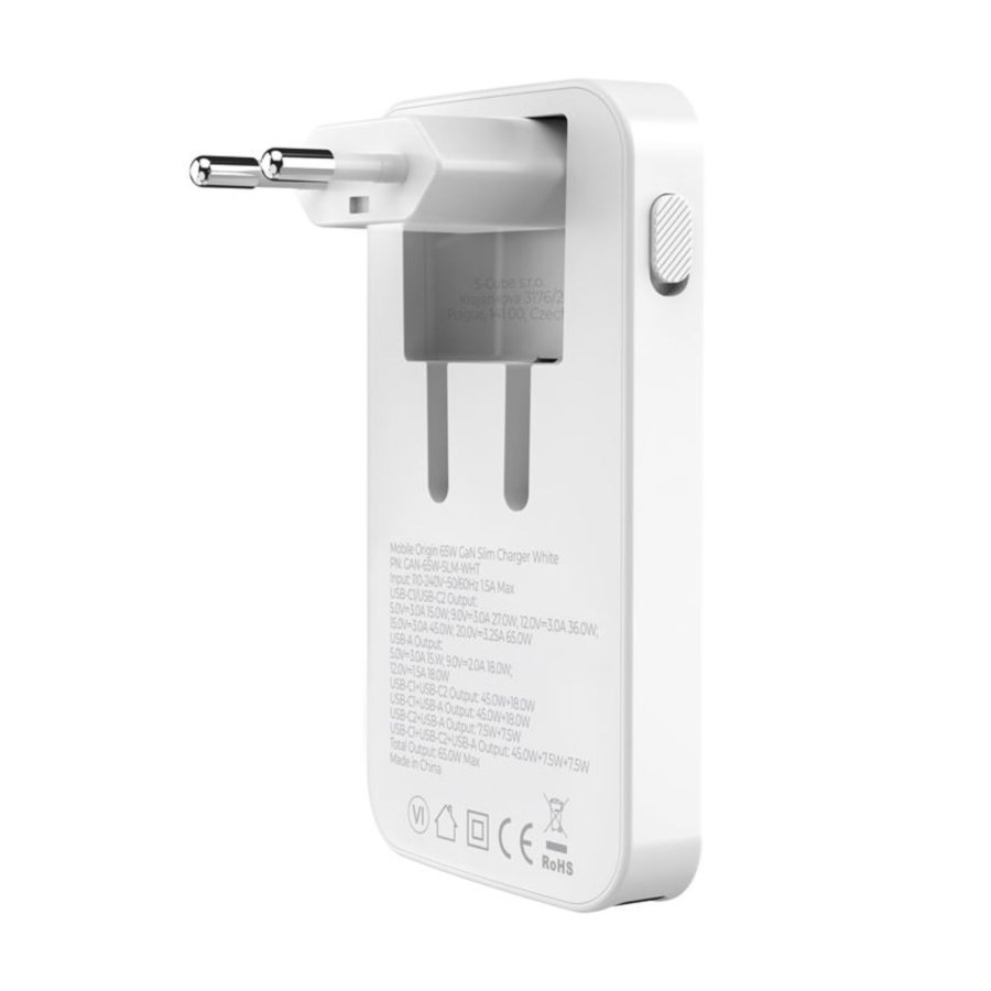 Mobile Origin 65W GaN Slim dual USB-C single USB-A, white #3