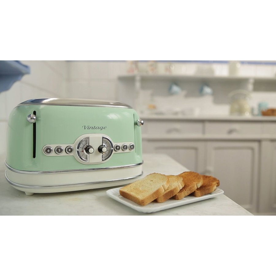 Ariete Vintage 4-Schlitz-Toaster grün #4