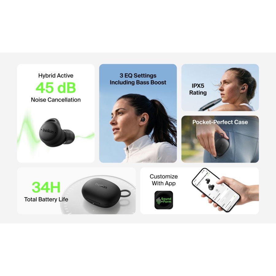Belkin Soundform Isolate Noise Cancel. In-Ear black AUC017hqBK #8