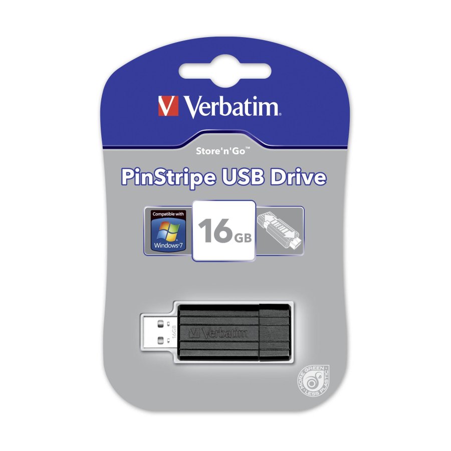 10x1 Verbatim Store n Go    16GB Pinstripe USB 2.0 black    49063 #3
