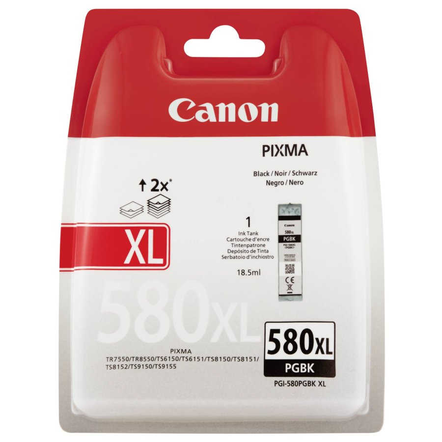 Canon PGI-580 XL blkpatron 1 stk Original Hjt (XL) udbytte Sort #1