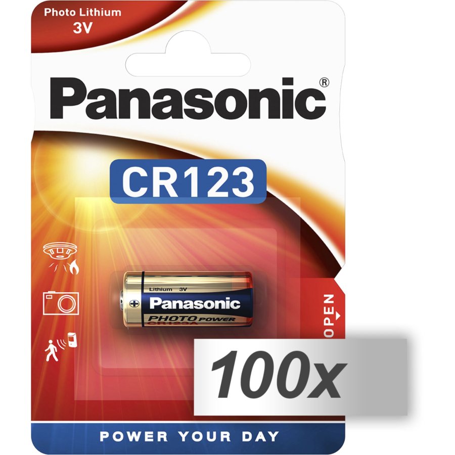 100x1 Panasonic Photo CR-123 A Lithium VPE Outer Box #1