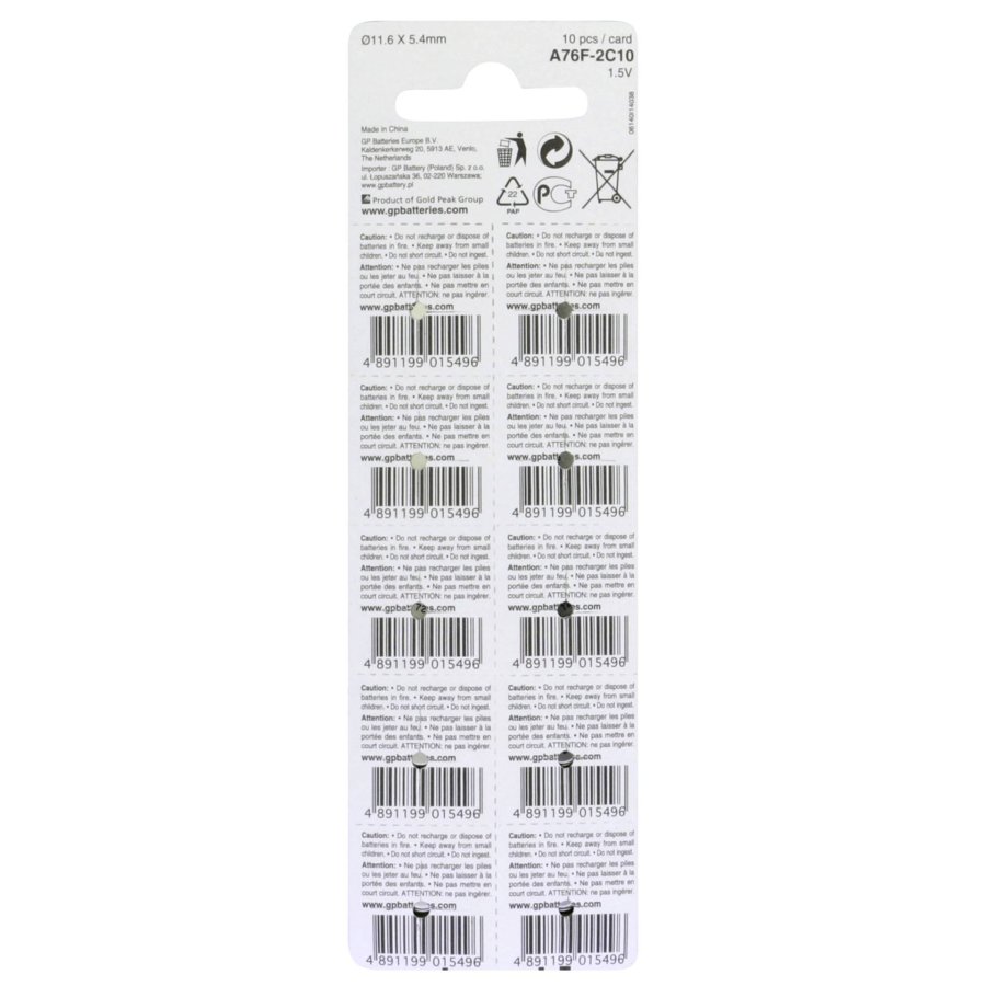 1x10 GP Alkaline LR44, 76A V13GA  1,5V #4