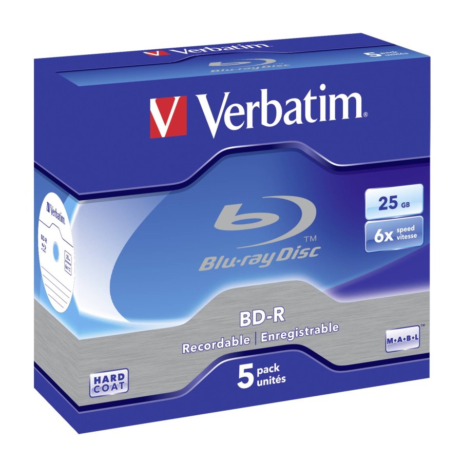 1x5 Verbatim BD-R Blu-Ray 25GB 6x Speed Jewel Case #1
