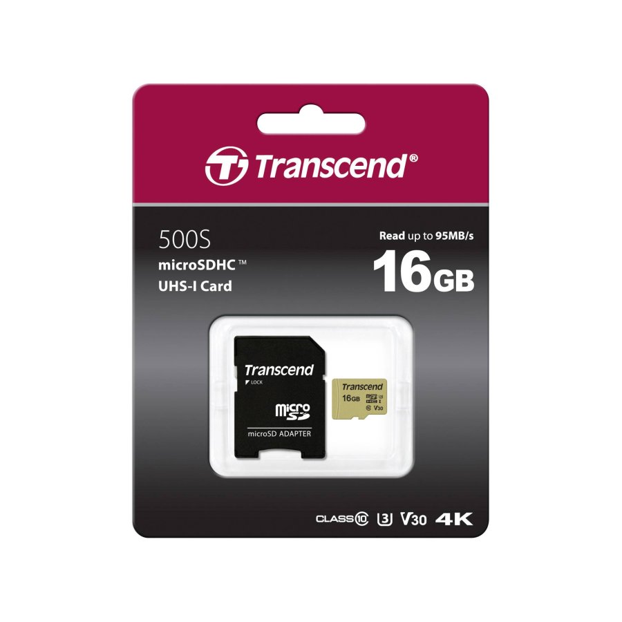 Transcend microSDHC 500S    16GB Class 10 UHS-I U3 V30 + Adapter #2