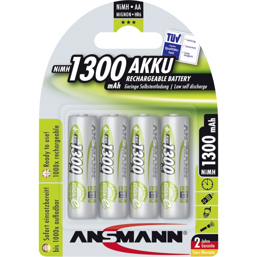 1x4 Ansmann maxE NiMH rech. bat, Mignon AA 1300 mAh #1