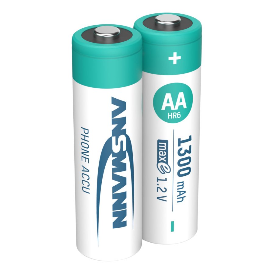 1x2 Ansmann maxE NiMH rech.bat. Mignon AA 1300 mAh DECT PHONE #2