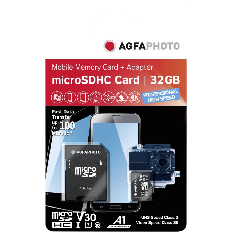 AgfaPhoto MicroSDHC UHS I   32GB Prof. High Speed U3 V30 A1 #1