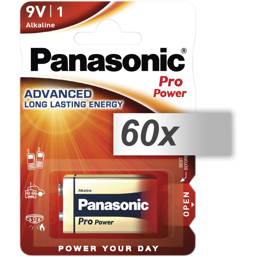60x1 Panasonic Pro Power 6 LR 61 9V block           PU master box #1