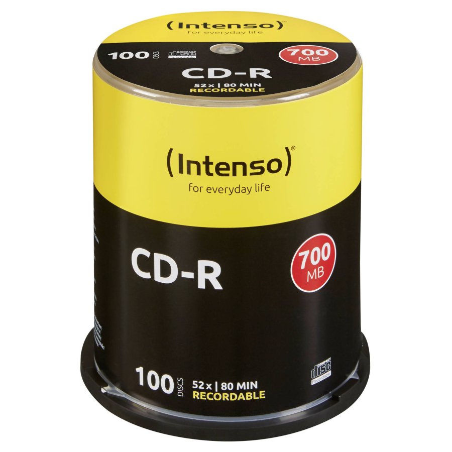 1x100 Intenso CD-R 80 / 700MB 52x Speed, Cakebox #1