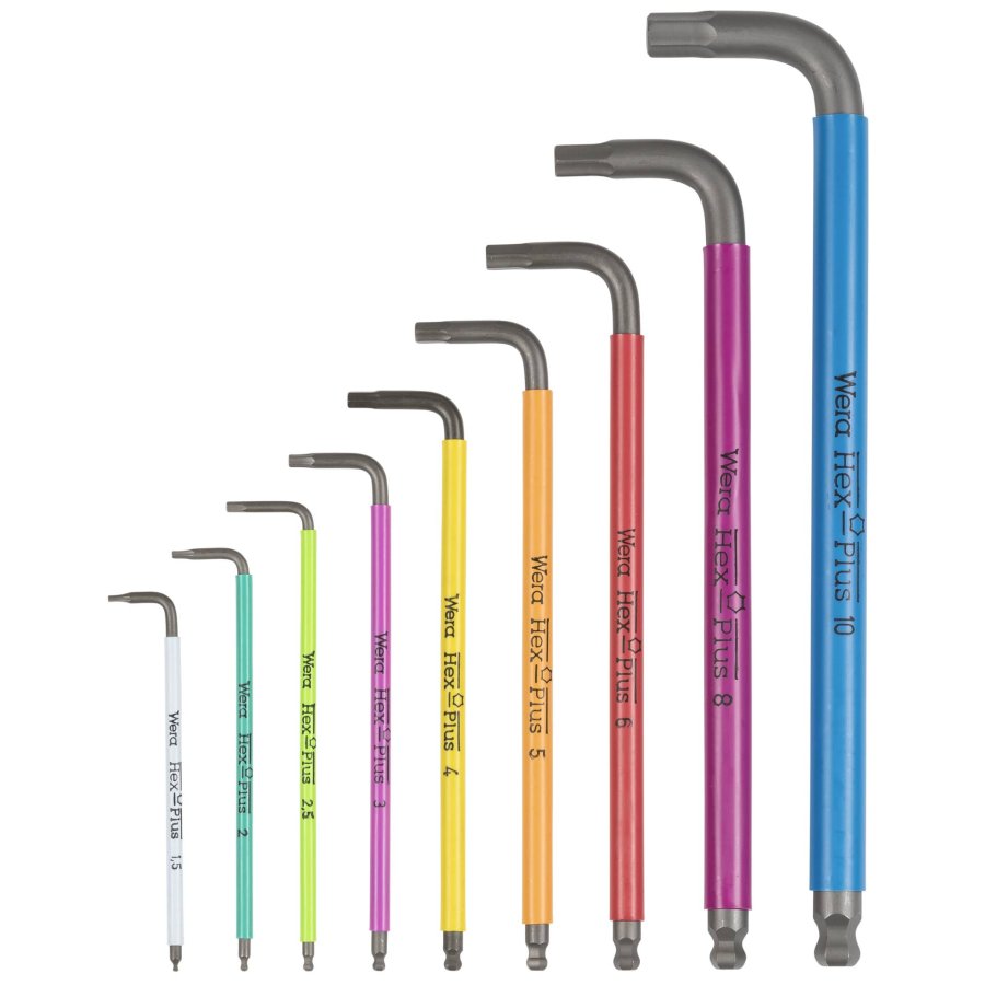 WERA 950 SPKL/9 SM N Multicolor Hex-Plus Hex Key Set High Torque #10