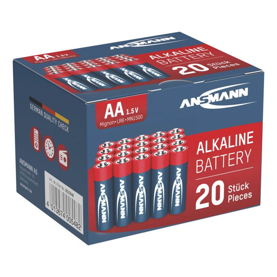 1x20 Ansmann Alkaline Mignon AA LR 6 red-line Box #1
