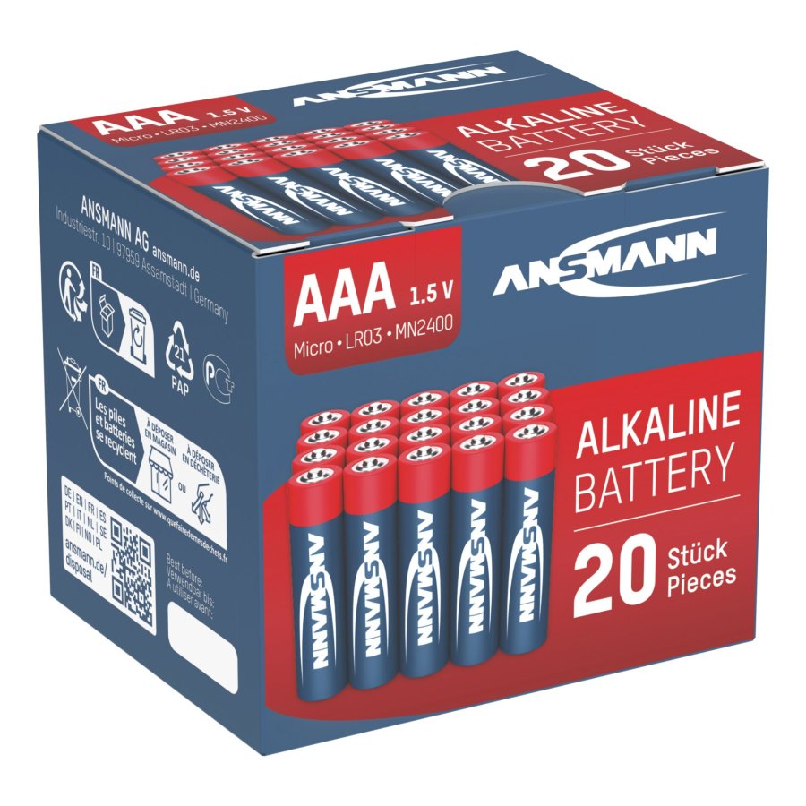 1x20 Ansmann Alkaline Micro AAA LR 03 red-line Box #1