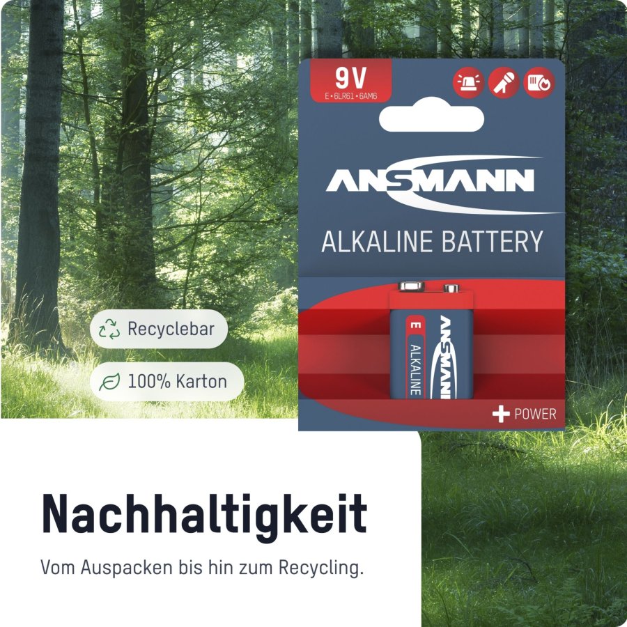 1x2 Ansmann Alkaline 9V-Block red-line #10