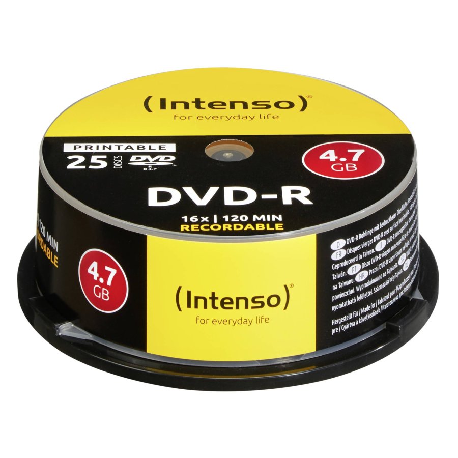 1x25 Intenso DVD-R 4,7GB 16x Speed Cakebox printable #1