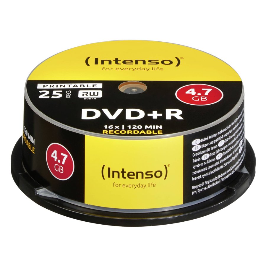 1x25 Intenso DVD+R 4,7GB 16x Speed Cakebox printable #1