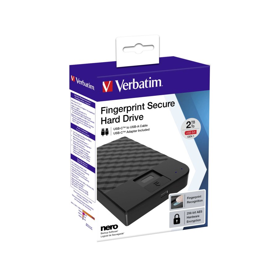Verbatim Fingerprint Secure  2TB USB 3.1 Gen 1 USB-C 2,5 #5