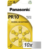 10x1 Panasonic PR 10 Hearing Aid Batteries Zinc Air 6 pcs. #1