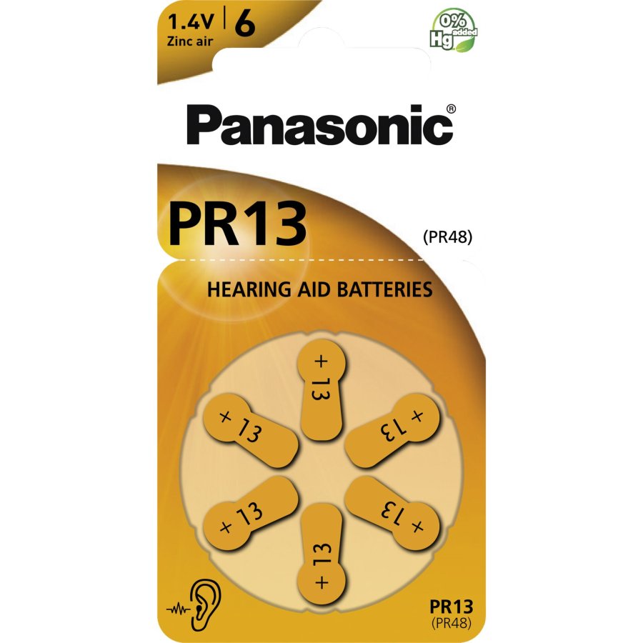 10x1 Panasonic PR 13 Hearing Aid Batteries Zinc Air 6 pcs. #2